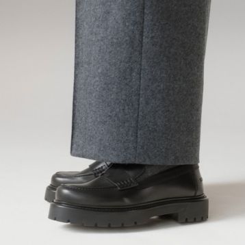 HERMES　エルメス　ダークグリーンブラック　パンプス　ミュール　ローファー パンプス☆厚底》 エルメス ローファー Heel 70 (HERMES